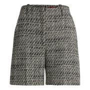 Mønstret Bouclé High-Waisted Dame Shorts