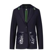 Sporty Jersey Blazer med Materialeblanding