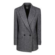 Dobbeltspent Herringbone Peacoat