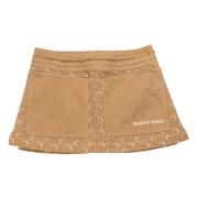 Måne Jacquard Mini Skjørt i Beige