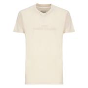 Beige Bomull T-skjorte med Logo