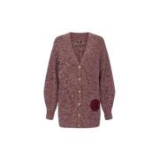 Bordeaux Cream Meleret Cardigan Mk85S C08