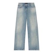 Vintage Wideleg Jeans med Destroy Effekter