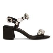 Krystall Svart Sandal