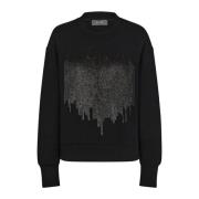 Svart Glam Sweatshirt med Paljettdetaljer