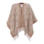 Beige Poncho Jakke Frinestd Stil