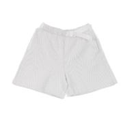 Geometrisk Strikket Shorts High Rise Hvit/svart