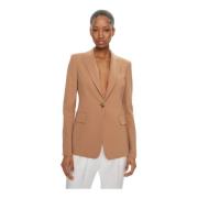 Brun Blazer Jakke Stretch Stoff