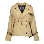 Beige Bomull Trench Coat