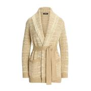 Beige cardigan med belte