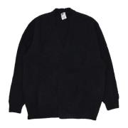 Svart Boucle Oversize Cardigan med Swoosh