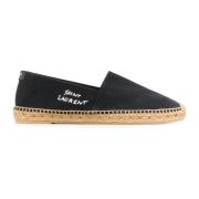 Svarte Canvas Logo Espadrilles