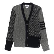 Luksus 4-Bar Stripe Cardigan