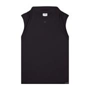 Svart Tank Top med Logo Applique