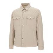 Beige Ull Overshirt Jakke