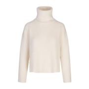 Hvit Boxy Turtleneck Sweater Blend