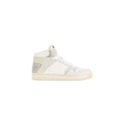 Hvite Skinn Mid-Top Sneakers