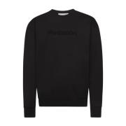 Svart Brodert Crew Neck Sweatshirt