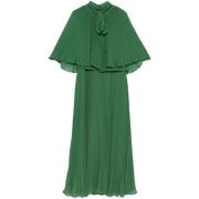 Grønn Chiffon Cape Midi Kjole