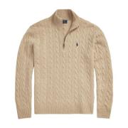 Kamel Melange Cable-Knit Wool-Cashmere Jumper