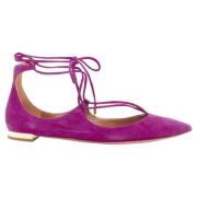 Pre-owned Suede flats