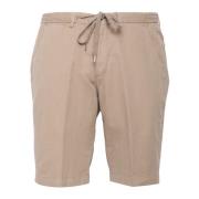 Beige Lin og Bomull Bermuda Shorts