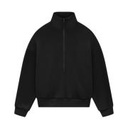 Svart Mockneck Half-Zip Genser