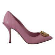 Elegant Rosa Lær Hæler Pumps