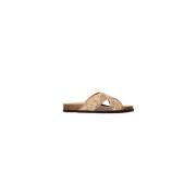 Tekstil sandal med 3 cm hælhøyde