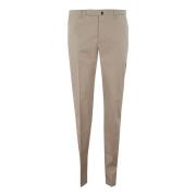 Brun Slim Fit Stretch Bomullsbukser