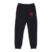 Sort Fleece Sweatpants med Elastisk Midje