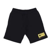 Sort Sweatshorts Elastisk Midje Lommer