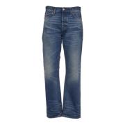 Vintage Blue Straight Jeans for Menn