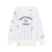 Tigers Print Sweatshirt med Ribbede Detaljer