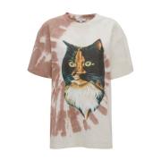 Tie-Dye Grafisk Print Crew Neck T-skjorte