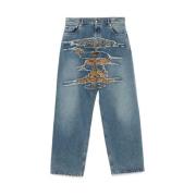 Blå Denim Wide Leg Jeans