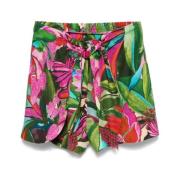 Rosa Elastisk Midje Shorts