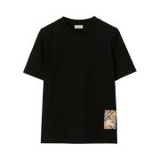 Svart Jersey Crew Neck T-skjorte