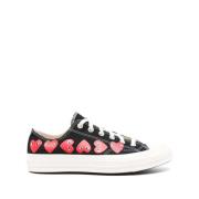 Canvas Heart Print Sneakers