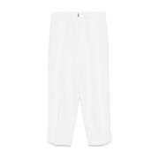 Ivory Hvit Crepe Tapered Leg Bukser