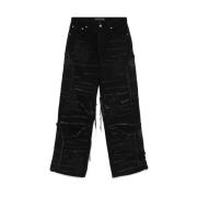 Svart Denim Patchwork Jeans