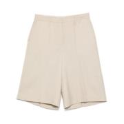 Beige Shorts med Knapper