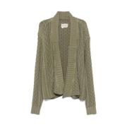 Chunky Olive Green Strikket Cardigan