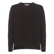 Svart Cashmere Crewneck Genser Kvinne