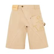 Brun Twisted Bermudas for Menn