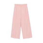 Blush Pink Ull Wide Leg Bukser