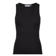 Sort Ribbet Tank Topp