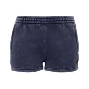 Indigo Blå Jersey Elastisk Midje Shorts