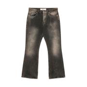 Grå Stonewashed Bootcut Denim Jeans