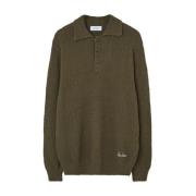 Grønn Button-Up Jersey Sweater